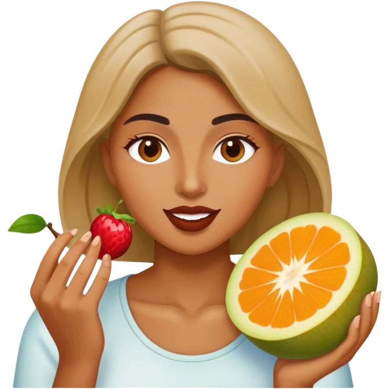 Meyve yiyen kadın  emoji