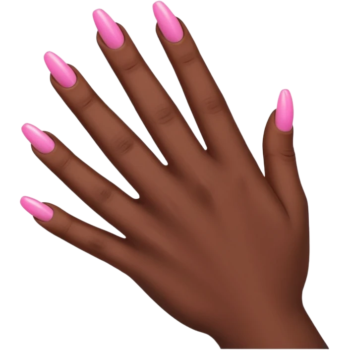 Main avec faux ongle rose sur main black emoji