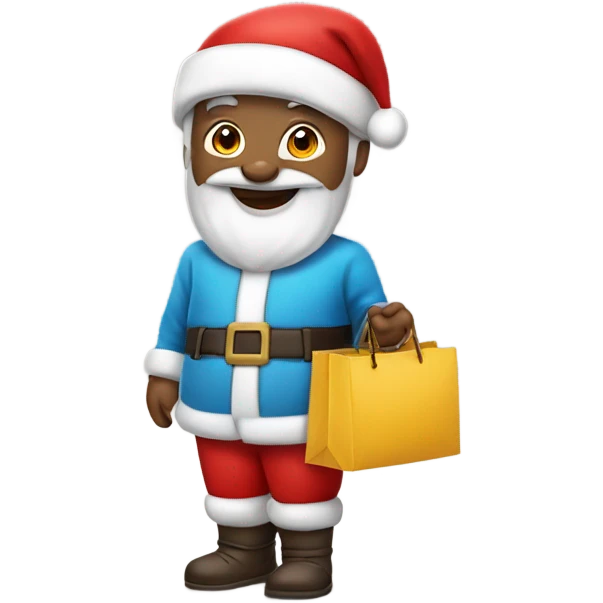 Un papa noel con una bolsa de regalos emoji