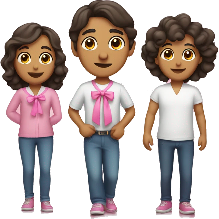 latino family with pink bows emoji