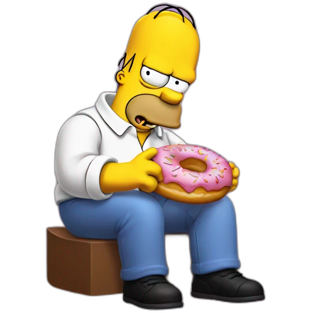 Homer Simpson eat Donuts emoji