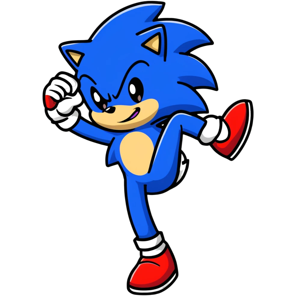 Sonic the Hedgehog dancing in a fun pose emoji
