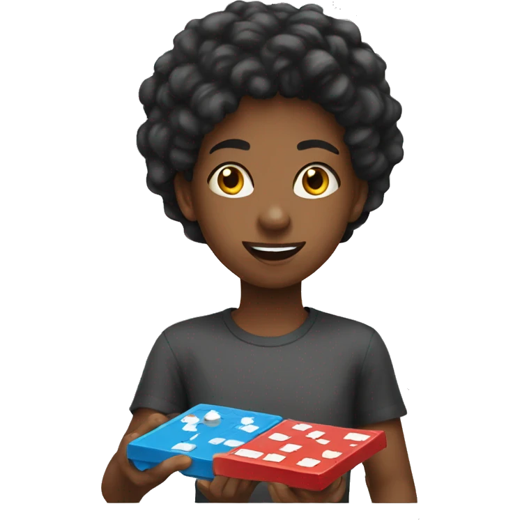 Black teen playing game emoji