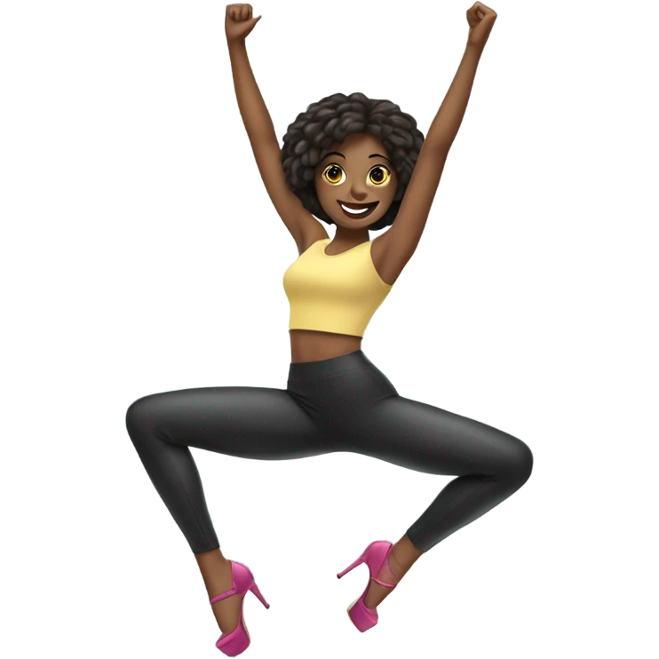 Girl in High platform heels doing the splits emoji