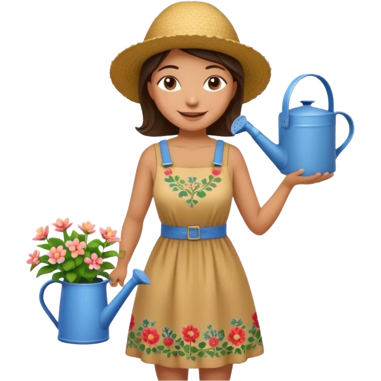 gardener woman with watering pot emoji