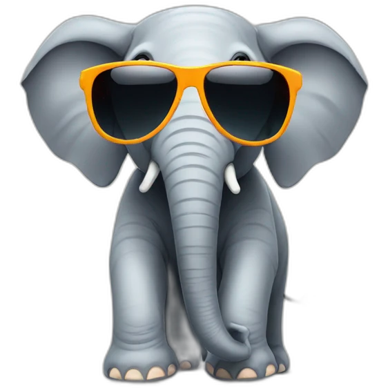 Elephant with sunglasses emoji