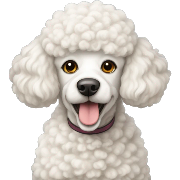 White French poodle mixed with a sheep emoji