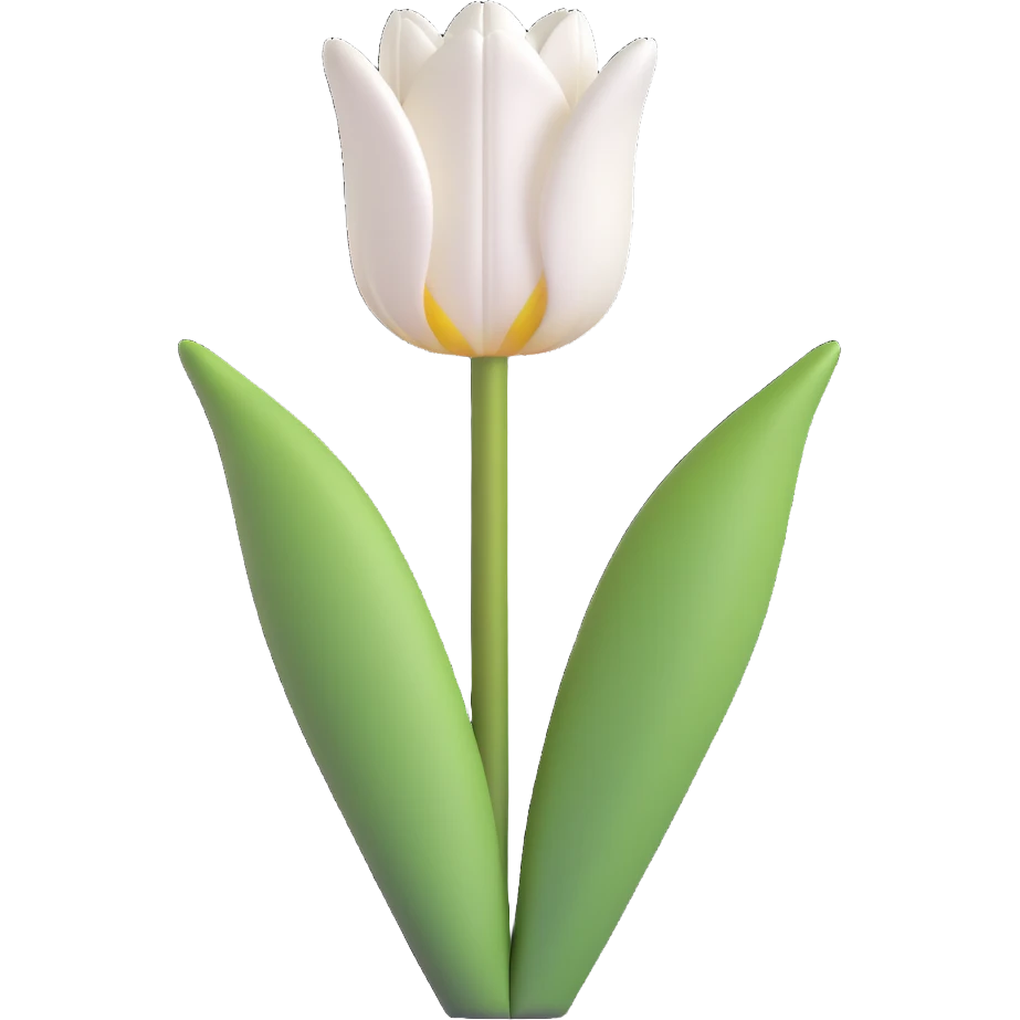 white tulip emoji
