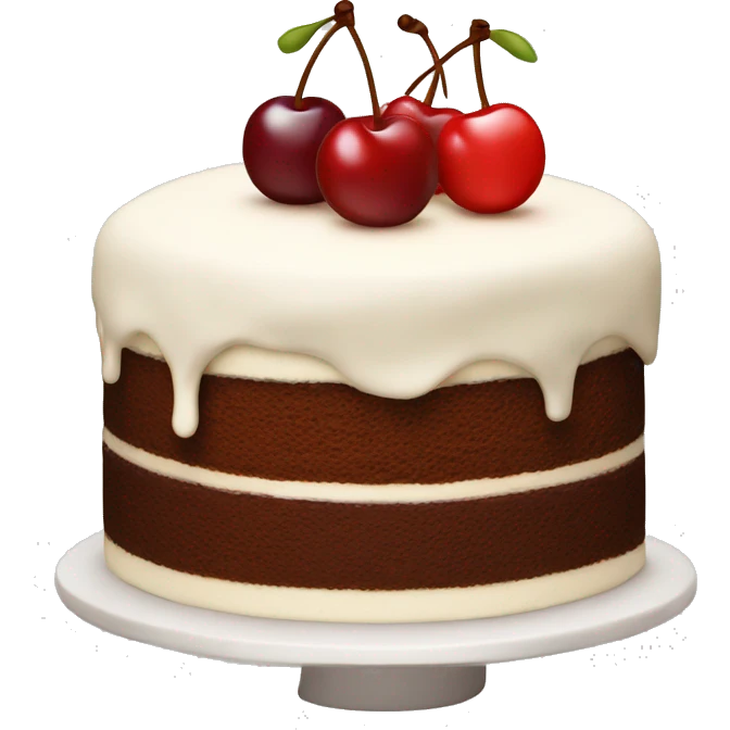 a cake with a cherry on top emoji