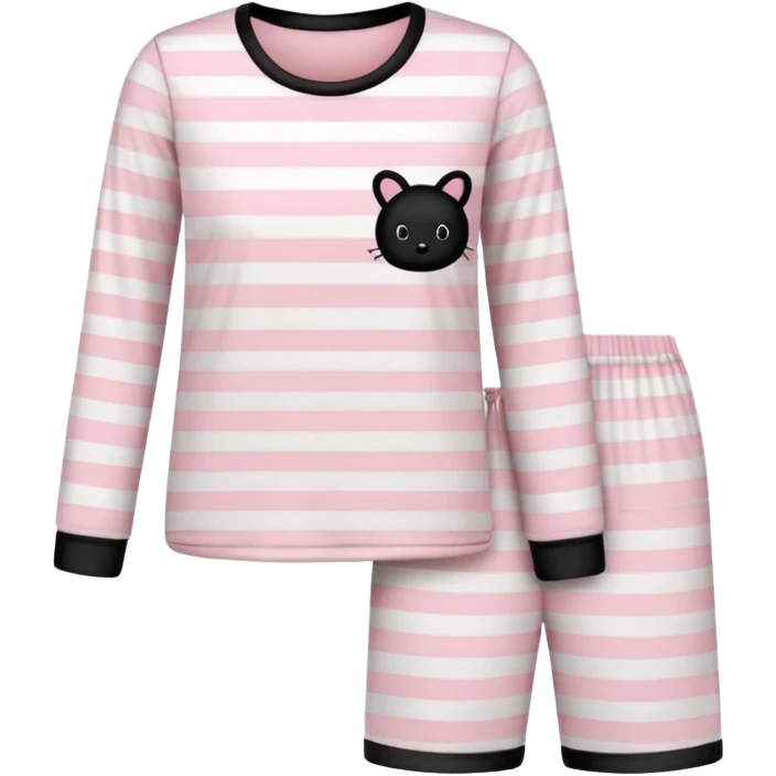 victoria secret pjs light pink and black stripes emoji