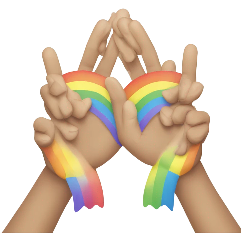 Rainbow between hands genmoji emoji