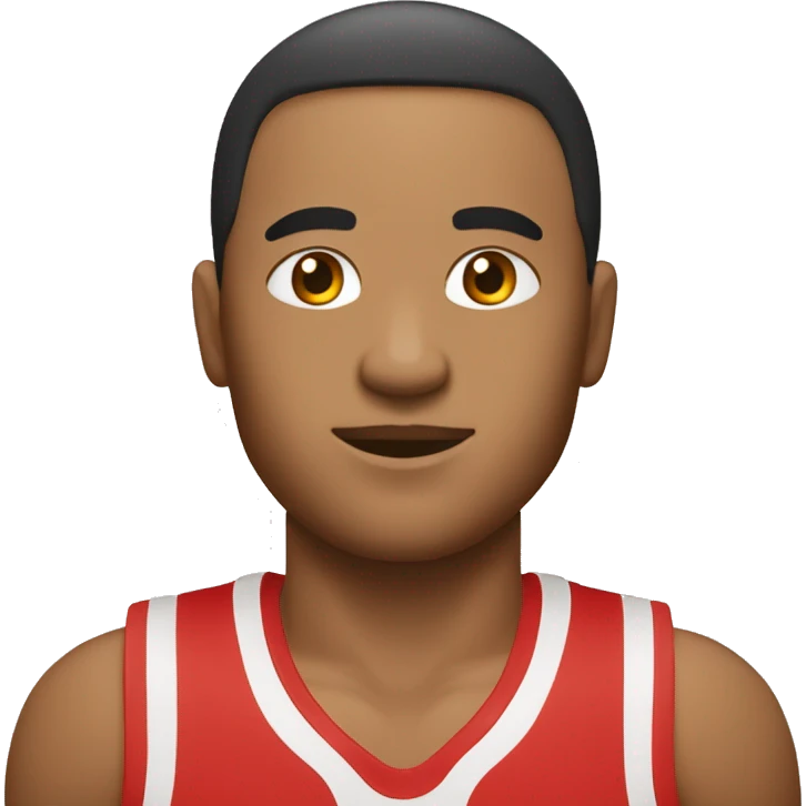 Joueur de basket en tenue rouge et blanc sans le bonnet  emoji
