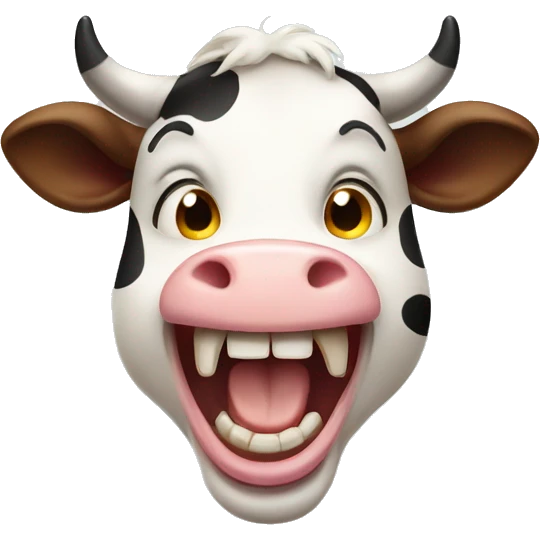 screaming excited cow emoji