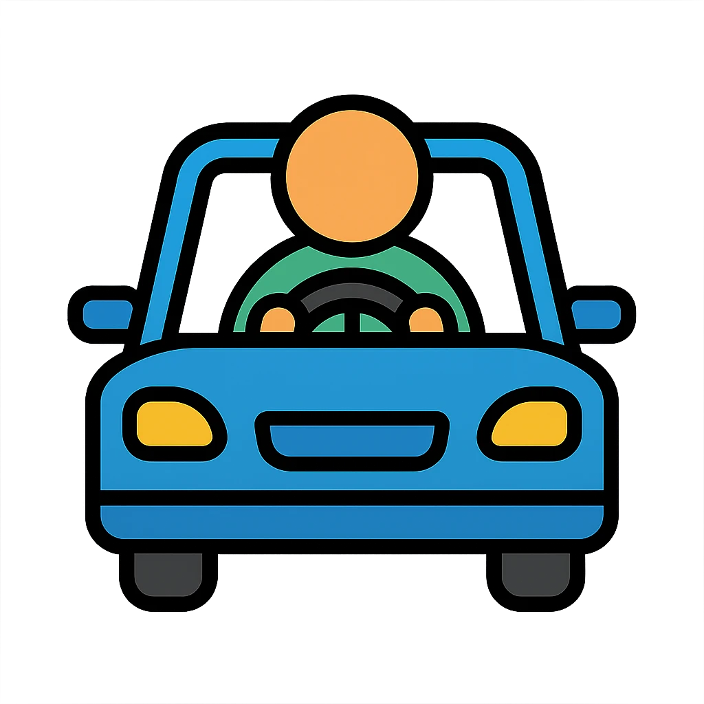 person driving a car emoji