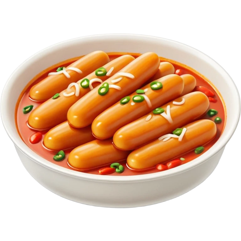 tteokbokki, spicy Korean rice cakes, vibrant, appetizing emoji