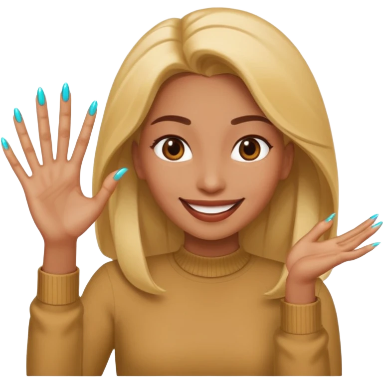 smile face with long nails flipping the screen off emoji