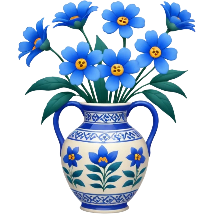 vase of blue flowers emoji