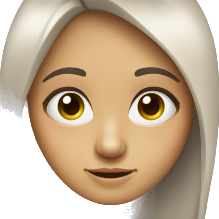 Crea una ragazza castana con gli occhi chiari e i capelli lunghi  emoji