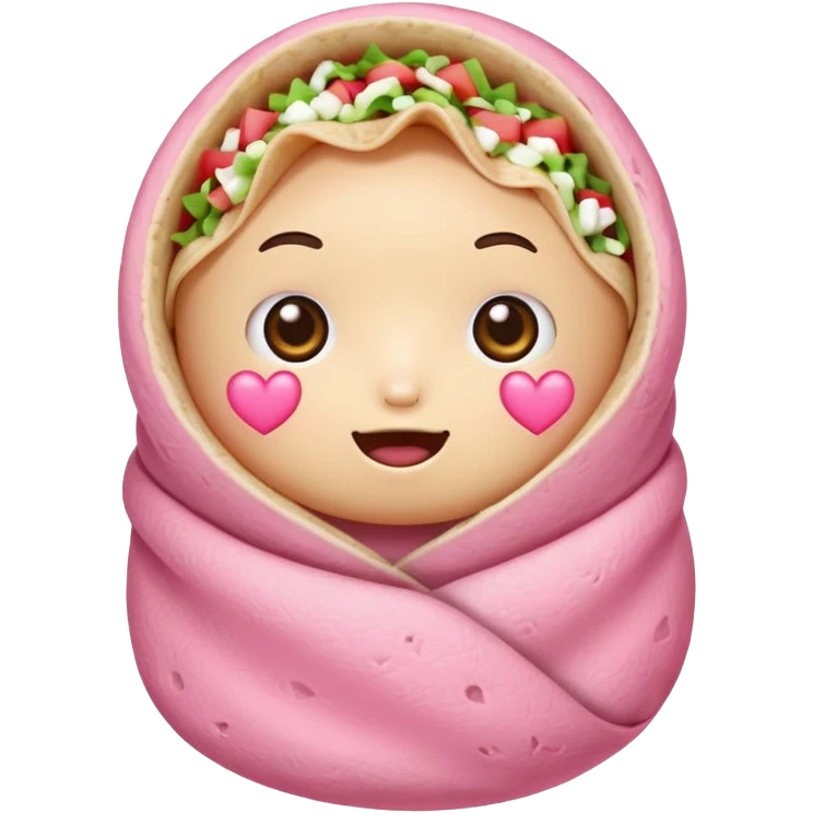 pink hearts burrito valentine hearteyes face cute kawaii niche  emoji