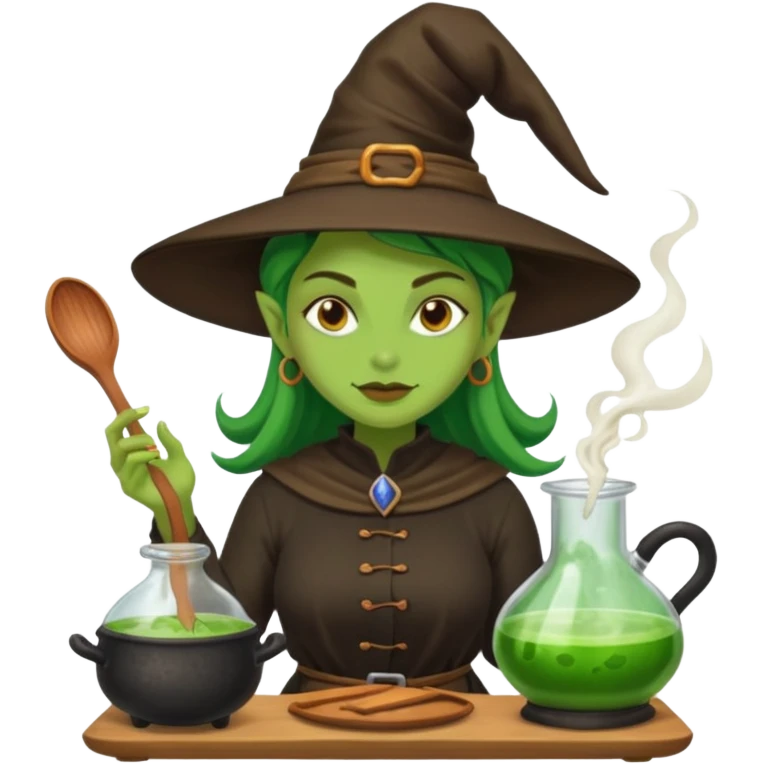 green witch cooking potion emoji