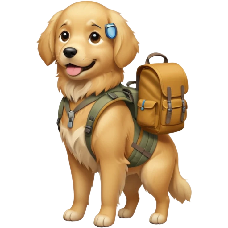 golden retriever hiking emoji