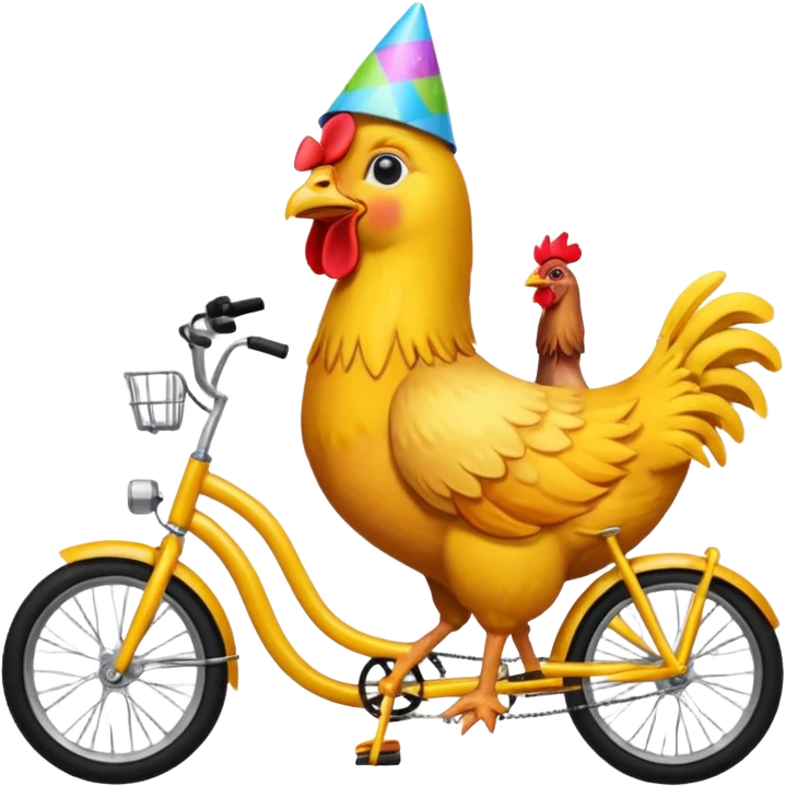 10 chickens on a partybike emoji