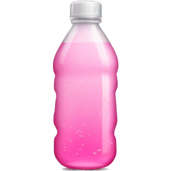 plastic bottle with crystaline pink liquid emoji