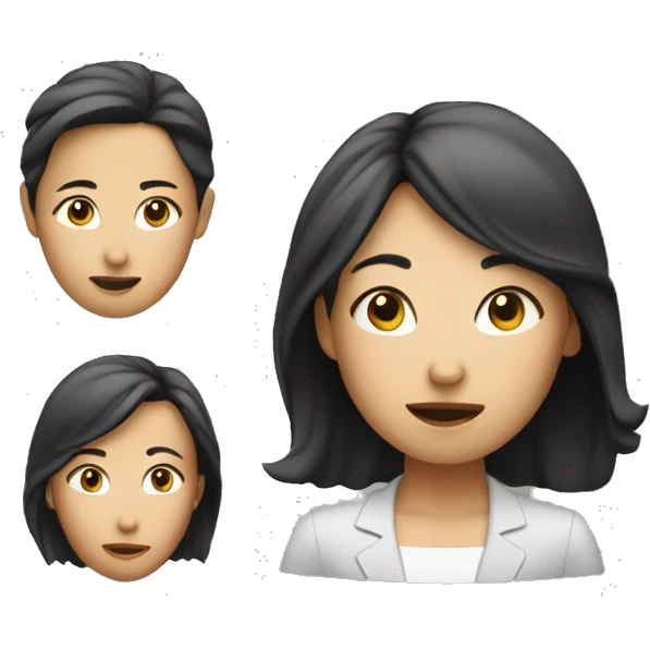 An asian girl is interviewing emoji