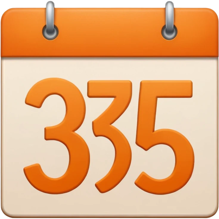 orange simple calendar with number 15 on it emoji