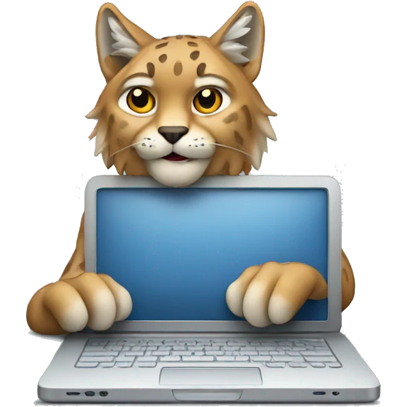 A lynx with a laptop emoji