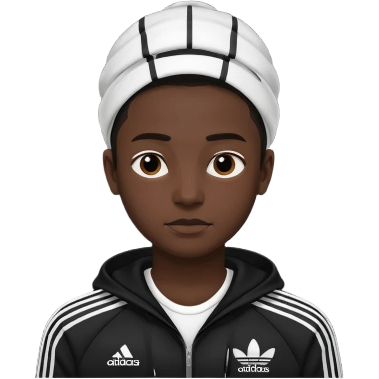 Adidas white stripes black human emoji