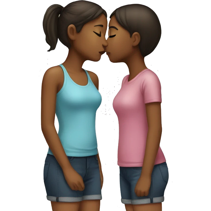 Two girls kissing emoji