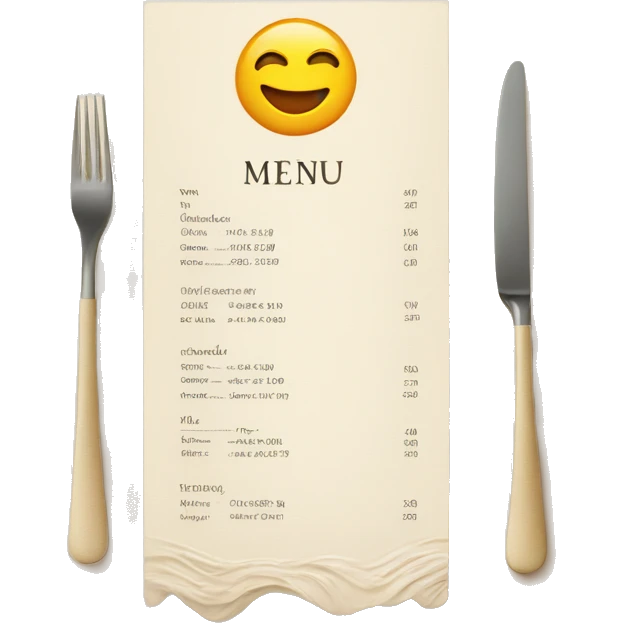 Menu card  emoji