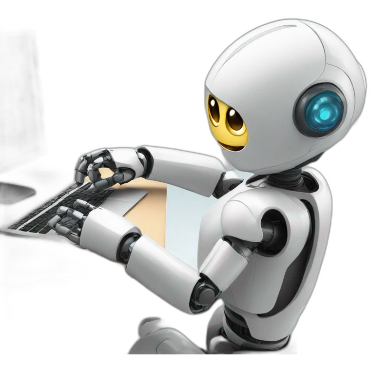 smart robot doing work emoji