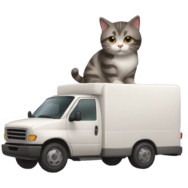 cat with a moving van emoji