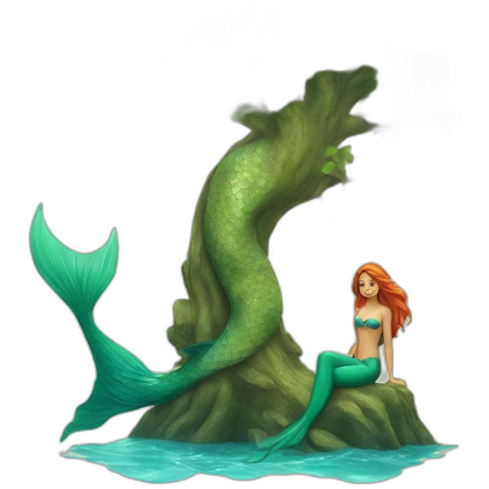 Mermaid and tree emoji