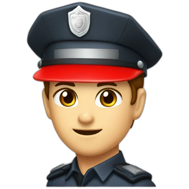 sirena policia intermitente de color rojo fondo blanco emoji