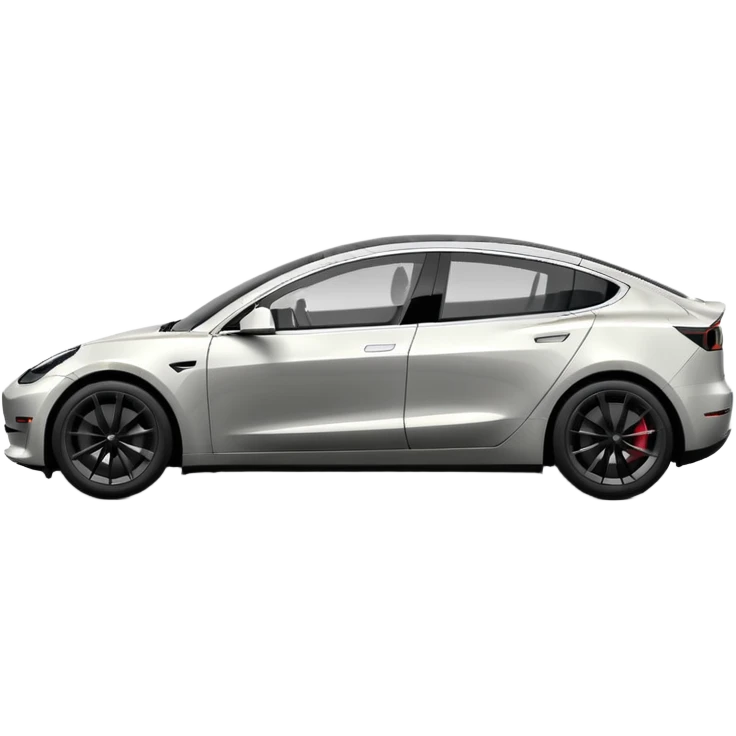 tesla model 3 performance com puxadores das portas pretos e rodas com jantes cinzentas  emoji