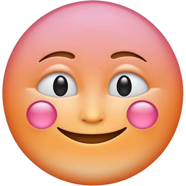 minimalist illustration of a warm glowing emoji face representing anonymous emotional connection. soft orange-pink gradient, gentle smile, organic round form, light diffusion, sense of warmth and intimacy, subtle glow around the edges, smooth and friendly aesthetic. emoji
