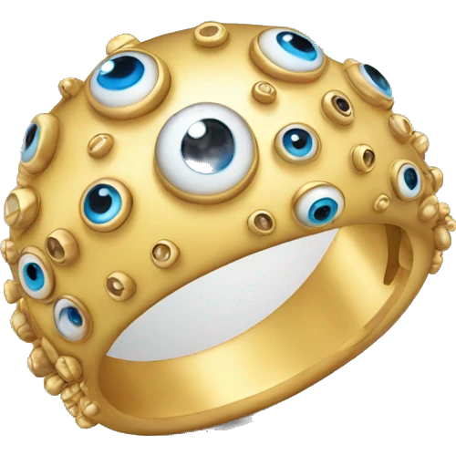 thin gold ring studded with eyeballs emoji