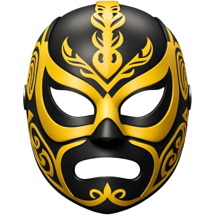 black and yellow luchador mask emoji