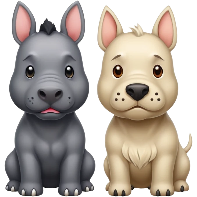 Rhino and a Scottish terrier  emoji