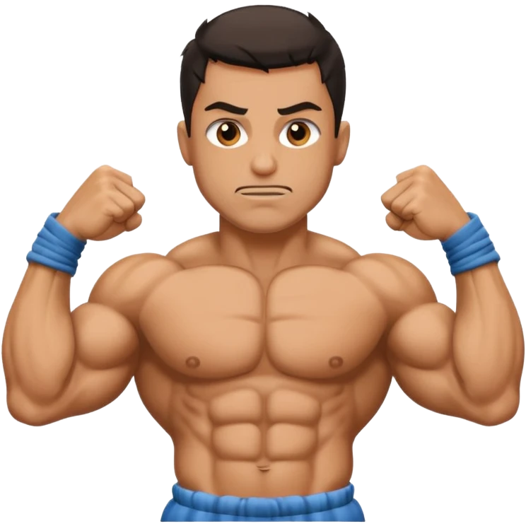 Prisoner flexing biceps emoji