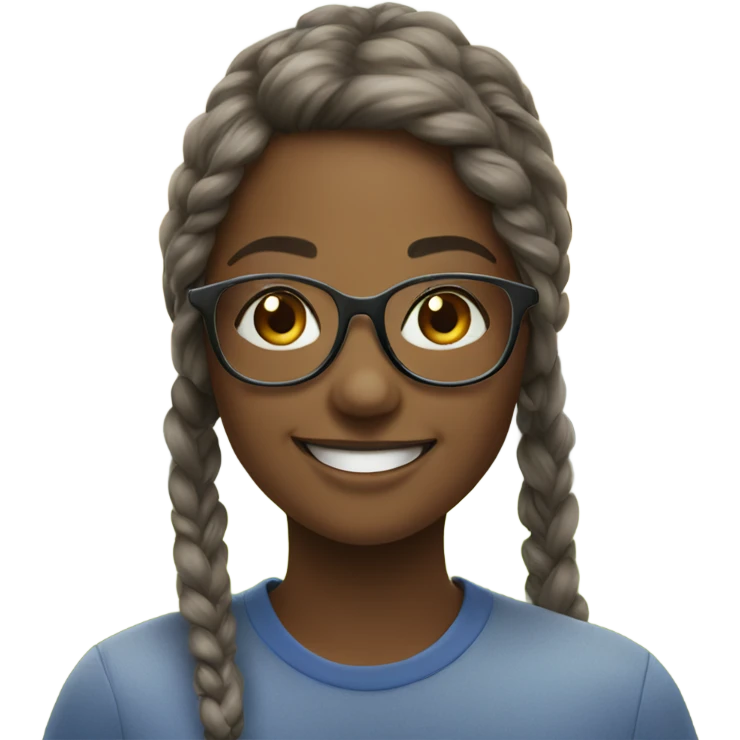 smiling girl outdoors with glasses emoji
