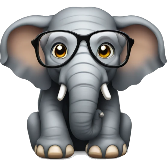 content creator elephant with glasses emoji