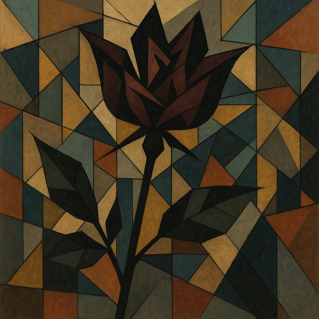 gothic flower in cubist abstraction style emoji