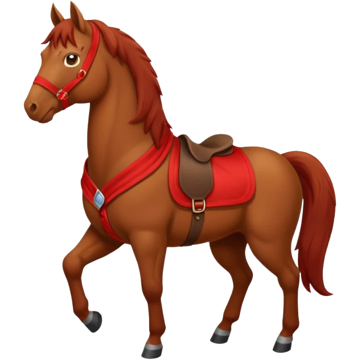 red horse with shirt emoji