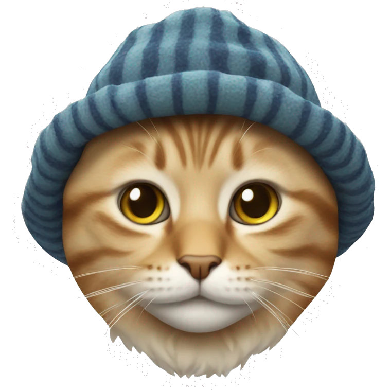 Cat wearing a winter hat emoji