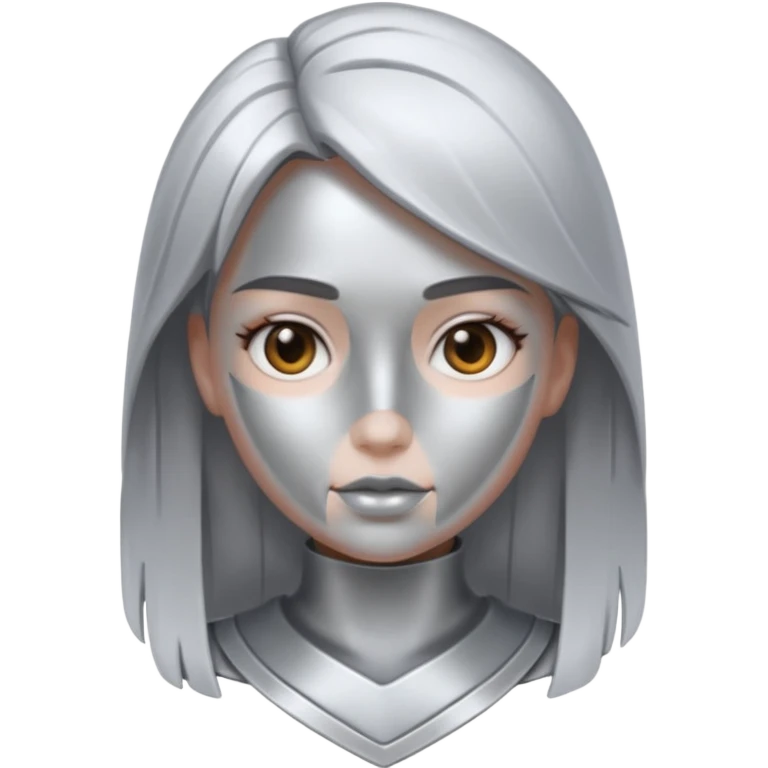 metal skin colored girl emoji