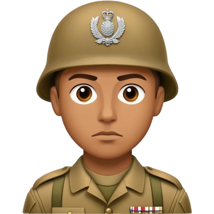 British modern soldier is serious and photorealistic emoji